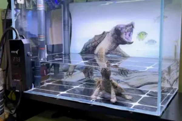 养鳄龟用什么缸,最好选择用玻璃缸